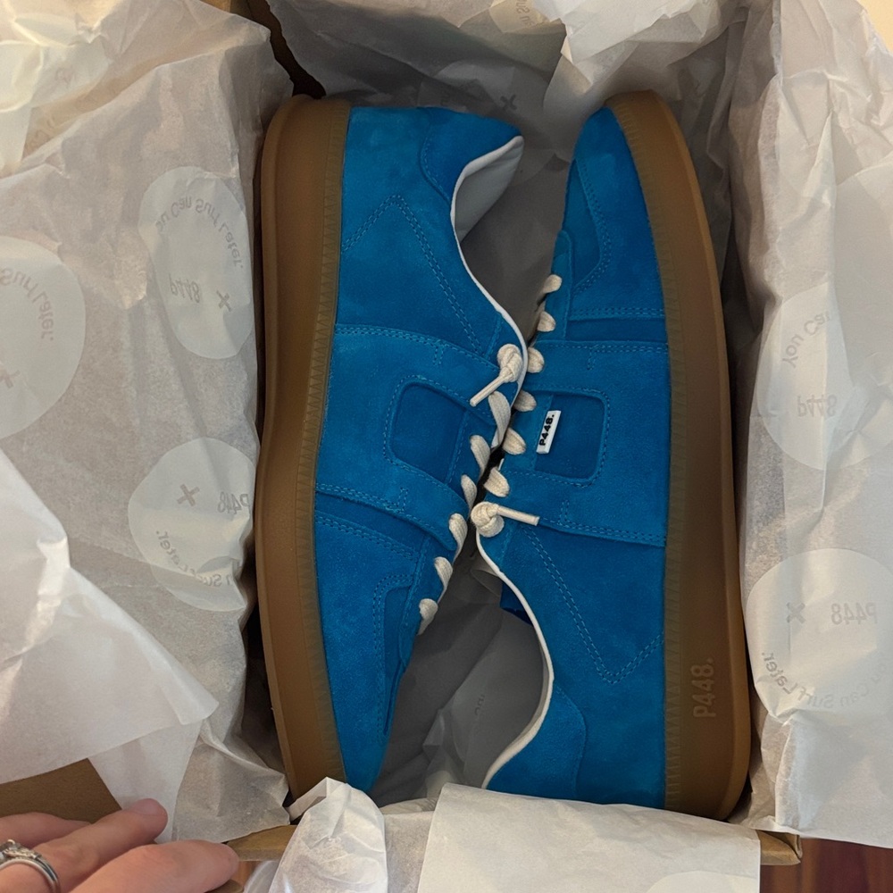 P448 Monza Blue Sneakers with Gum Sole